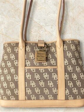 Dooney & Bourke Brown Logo Tote Bag
